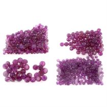 Assorted circular-shape rubies, 61.13ct