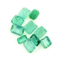 Rectangular-shape emeralds, 7.79ct