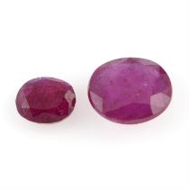 Two oval-shape rubies, 3.19ct