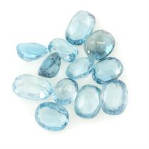 Assorted blue zircons, 40.48ct