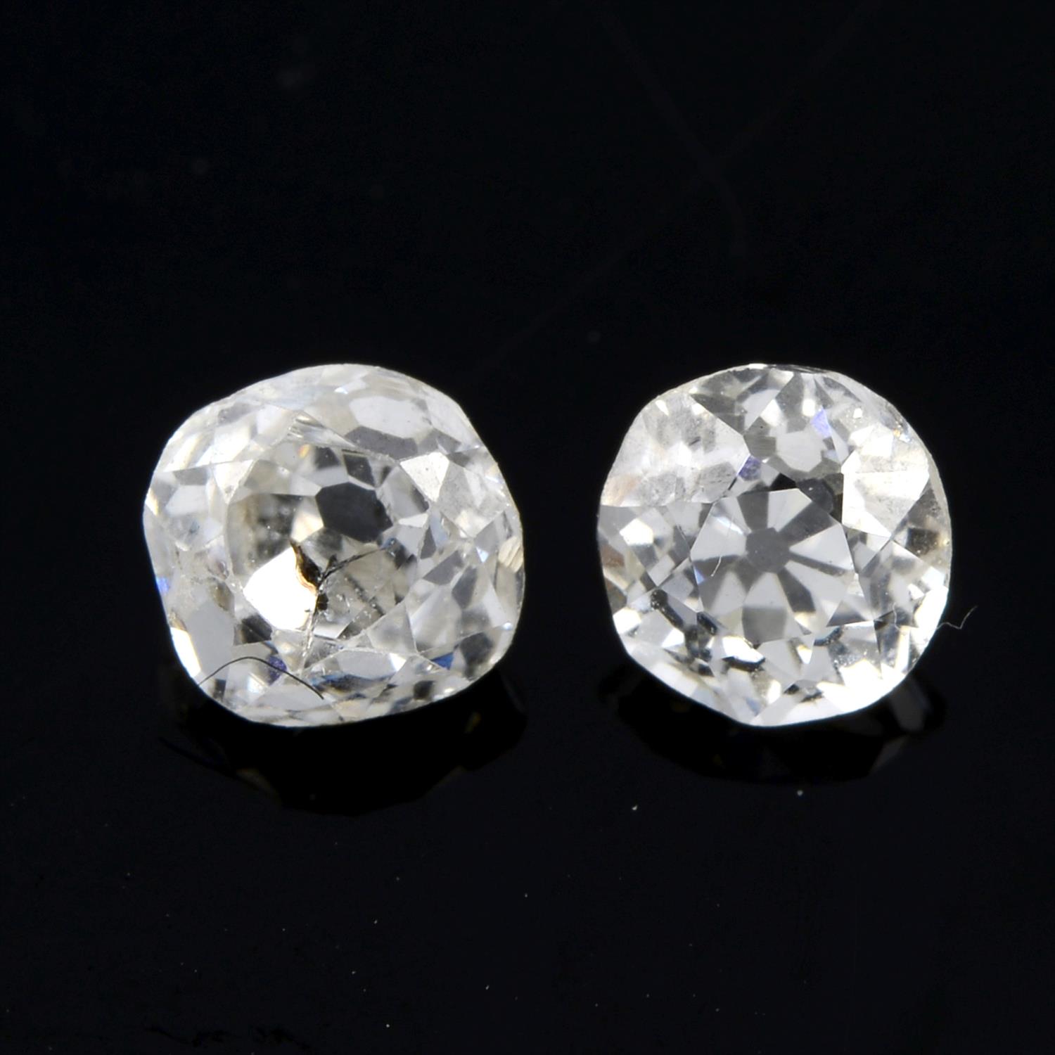 Two old-cut diamonds, 0.51ct