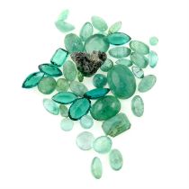 Assorted emeralds and synthetic emeralds, 12.74ct