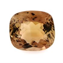 Cushion-shape topaz, 13.60ct