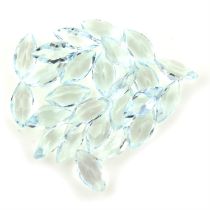 Marquise-shape aquamarines, 40.07ct