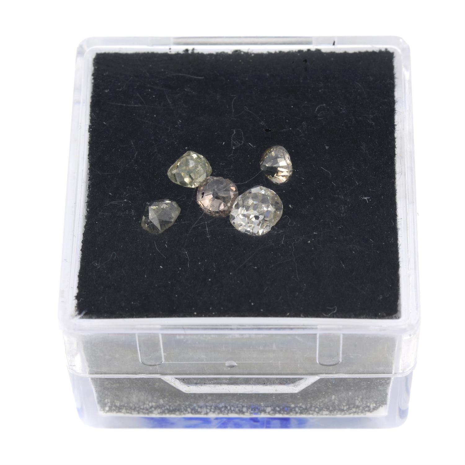 Five old-cut diamonds, 1.07ct - Image 2 of 2