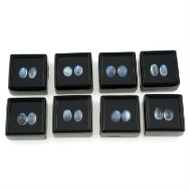 Eight pairs of moonstones, 27.71ct