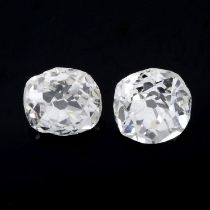 Two old-cut diamonds, 0.44ct