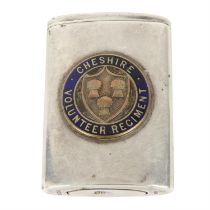 Cheshire Volunteer Regiment silver mounted vesta case.