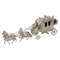 Edwardian silver import horse-drawn carriage.