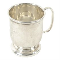 1920's silver christening mug.