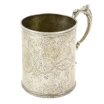 Mid-Victorian silver christening mug.