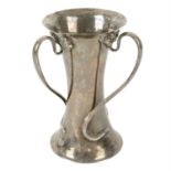 Edwardian silver Art Nouveau style vase.