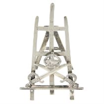 George V silver easel stand.