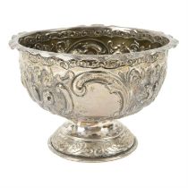 Victorian Scottish silver pedestal bowl.