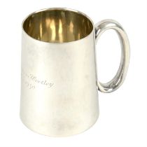 George V silver christening mug.