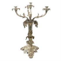 Large Elkington & Co silver plated floral candelabrum.