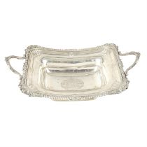 Late George III silver twin-handled pedestal dish.