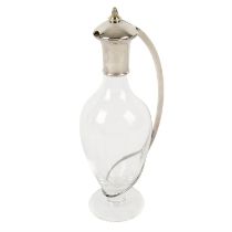 Modern silver mounted glass claret jug.