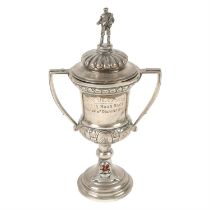 1920's silver small trophy cup & cover.