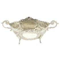 Early 20th century silver import twin-handled dish.