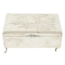 Chinese export silver table cigarette box.