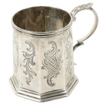 Victorian silver christening mug.