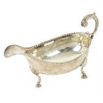 George III silver sauce boat.