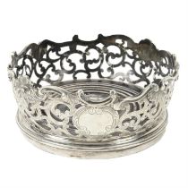 Early Victorian silver mounted coaster.