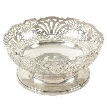 George V silver pierced pedestal dish.