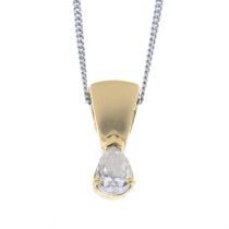 Diamond pendant & 18ct gold chain