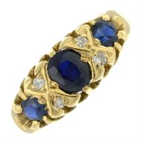 18ct gold diamond & gem-set dress ring