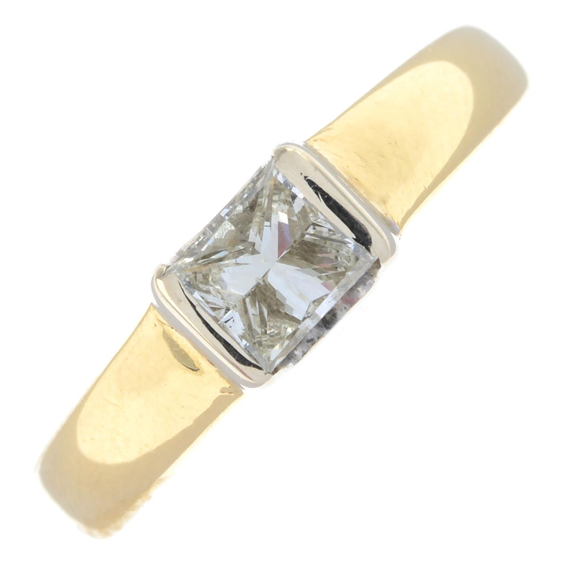 18ct gold single-stone diamond ring