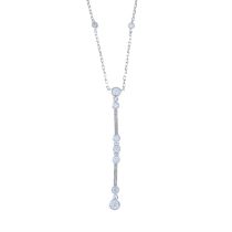 Diamond pendant, with integral chain