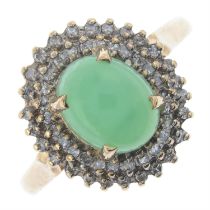 Chalcedony & diamond cluster ring