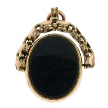 Early 20th century bloodstone & agate fob