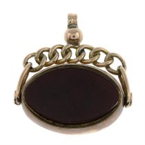 Victorian bloodstone & carnelian fob