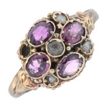 Victorian 12ct gold gem cluster ring