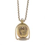 Early 20th century horseshoe locket, with chain