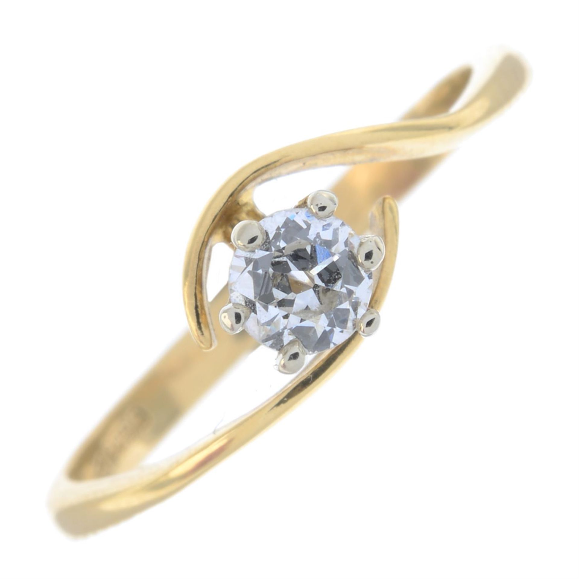 18ct gold single-stone diamond ring