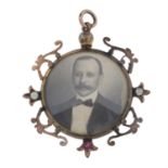 Early 20th century gem locket pendant