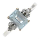 Aquamarine & diamond ring