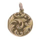 Early 20th 10ct gold locket pendant