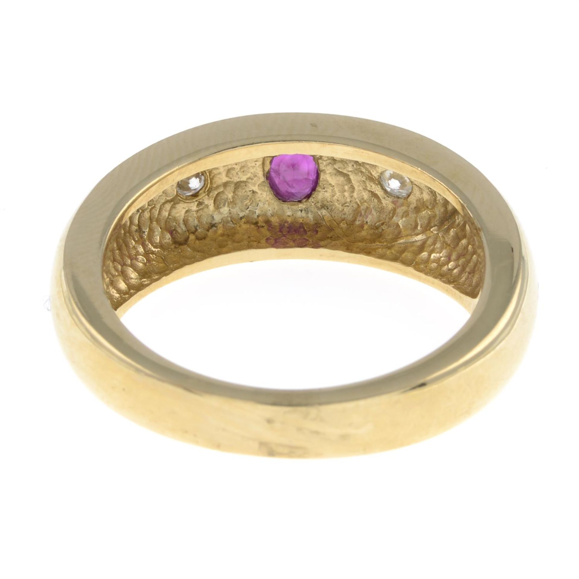 9ct gold ruby & diamond ring - Image 2 of 2