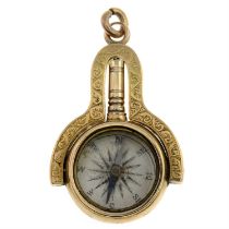 Victorian sardonyx & compass watch key