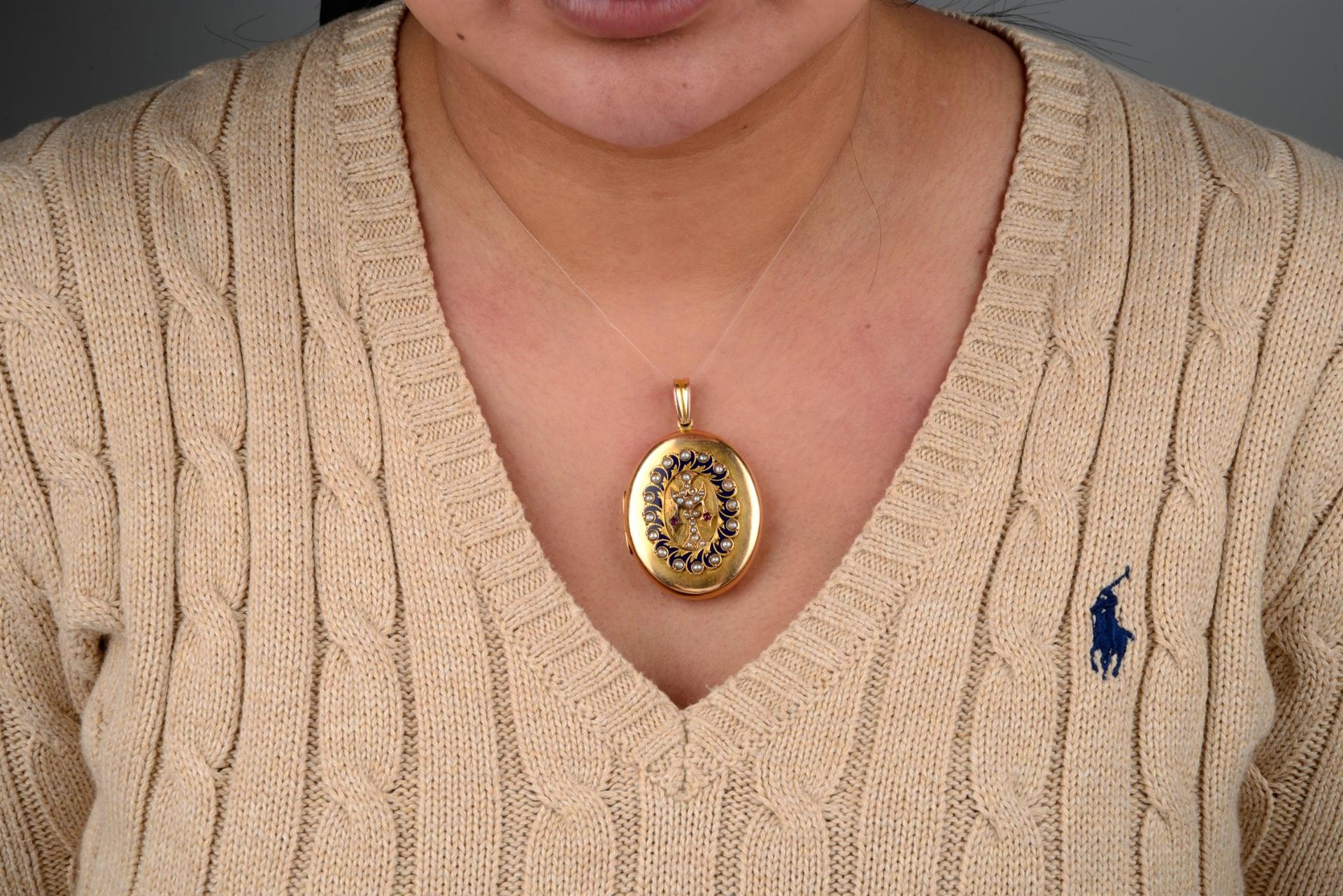 Victorian gold, gem & enamel locket - Image 4 of 4