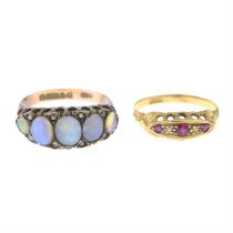 Two early 20th century gem-set rings.