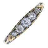 Early 20th century 18ct gold diamond five-stone ring