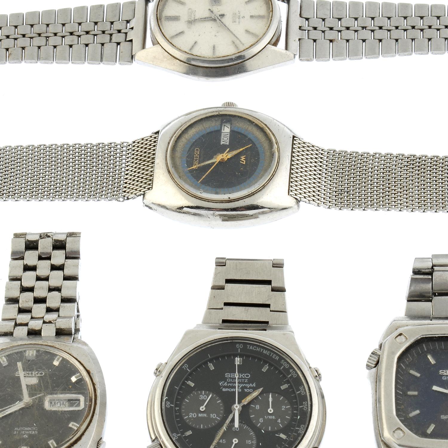 A group of five Seiko watches. - Image 2 of 2