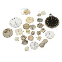 A group of assorted watch and pocket watch movements.