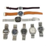 A group of eight Citizen watches.